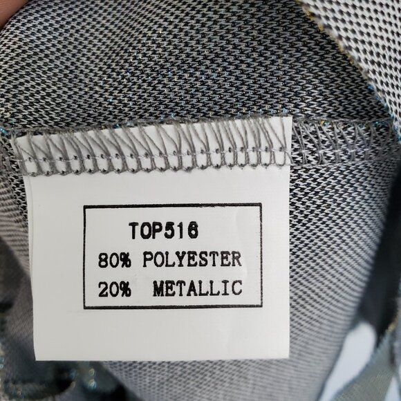 TOV Los Angeles Metallic Tie-Hem Top Size 38 NWT Shiny Iridescent Glam Grunge - Picture 11 of 15